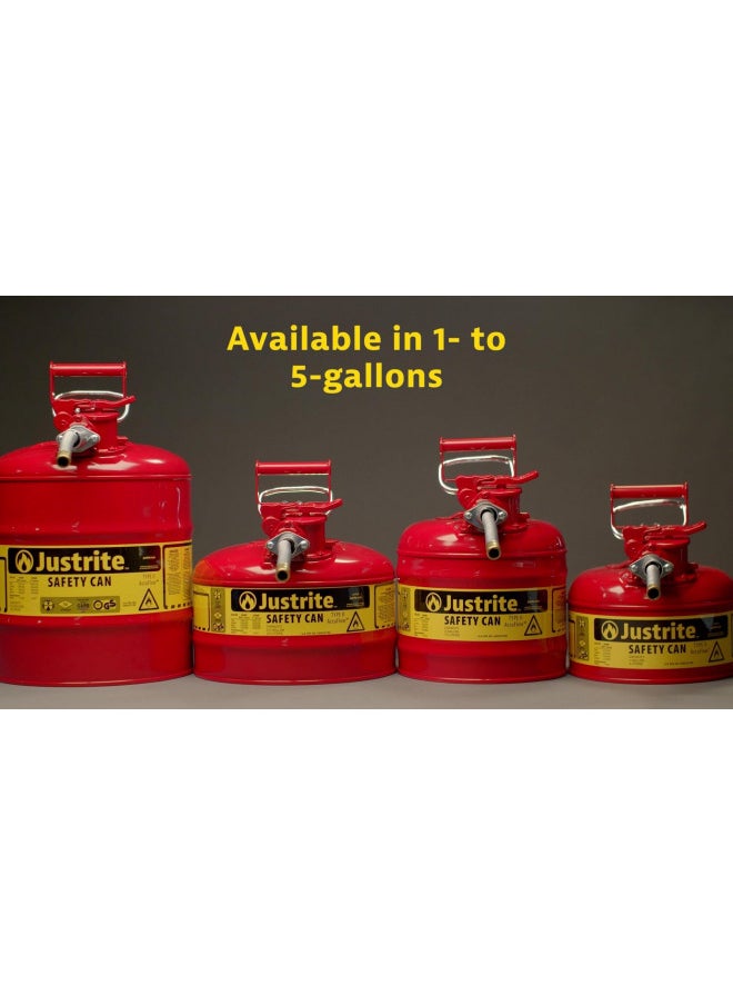 Justrite AccuFlow 2 Gallon Type II Safety Can with 5/8