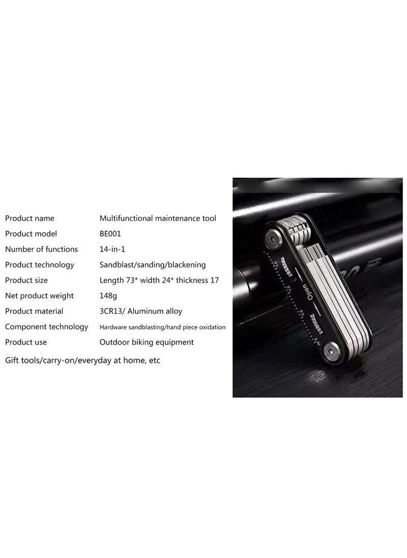 10 in 1 Portable EDC Multifunctional Folding Tool Screwdriver and Hex Key Set Mountain Cycle Portable Socket Multipurpose Wrench Bicycle Multi Tool Screwdriver Bike Allen Fix Wrench Screwdriver