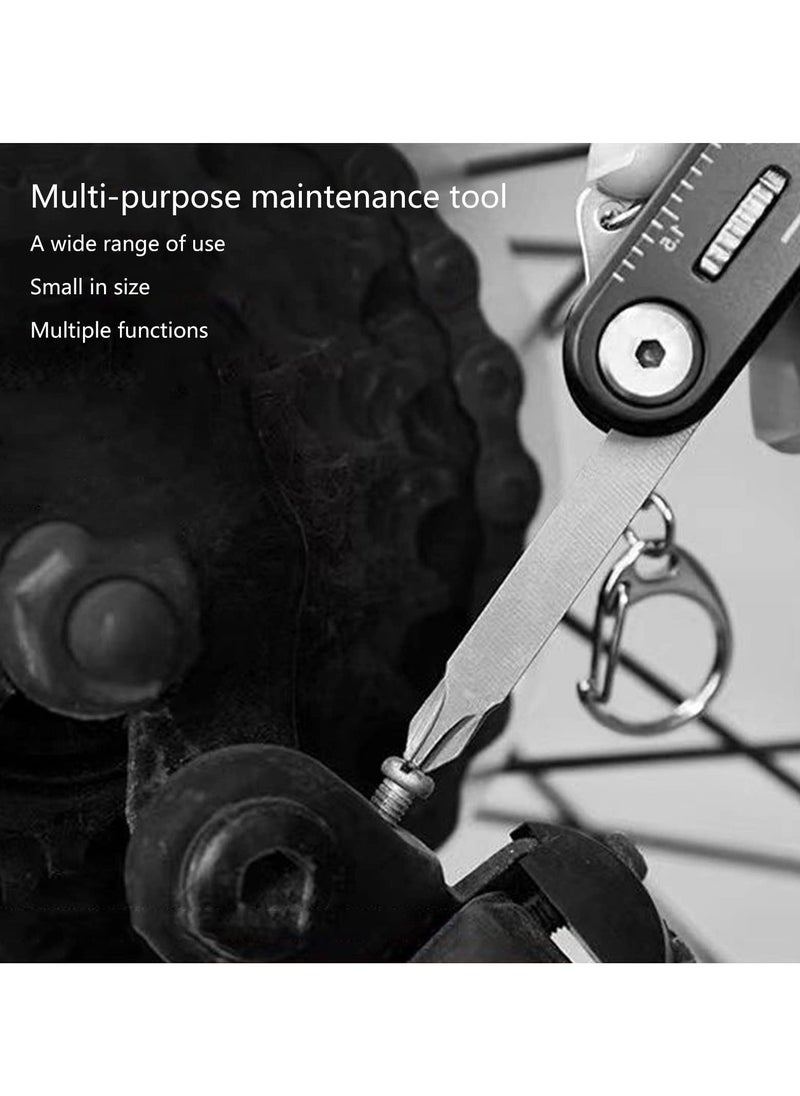 10 in 1 Portable EDC Multifunctional Folding Tool Screwdriver and Hex Key Set Mountain Cycle Portable Socket Multipurpose Wrench Bicycle Multi Tool Screwdriver Bike Allen Fix Wrench Screwdriver