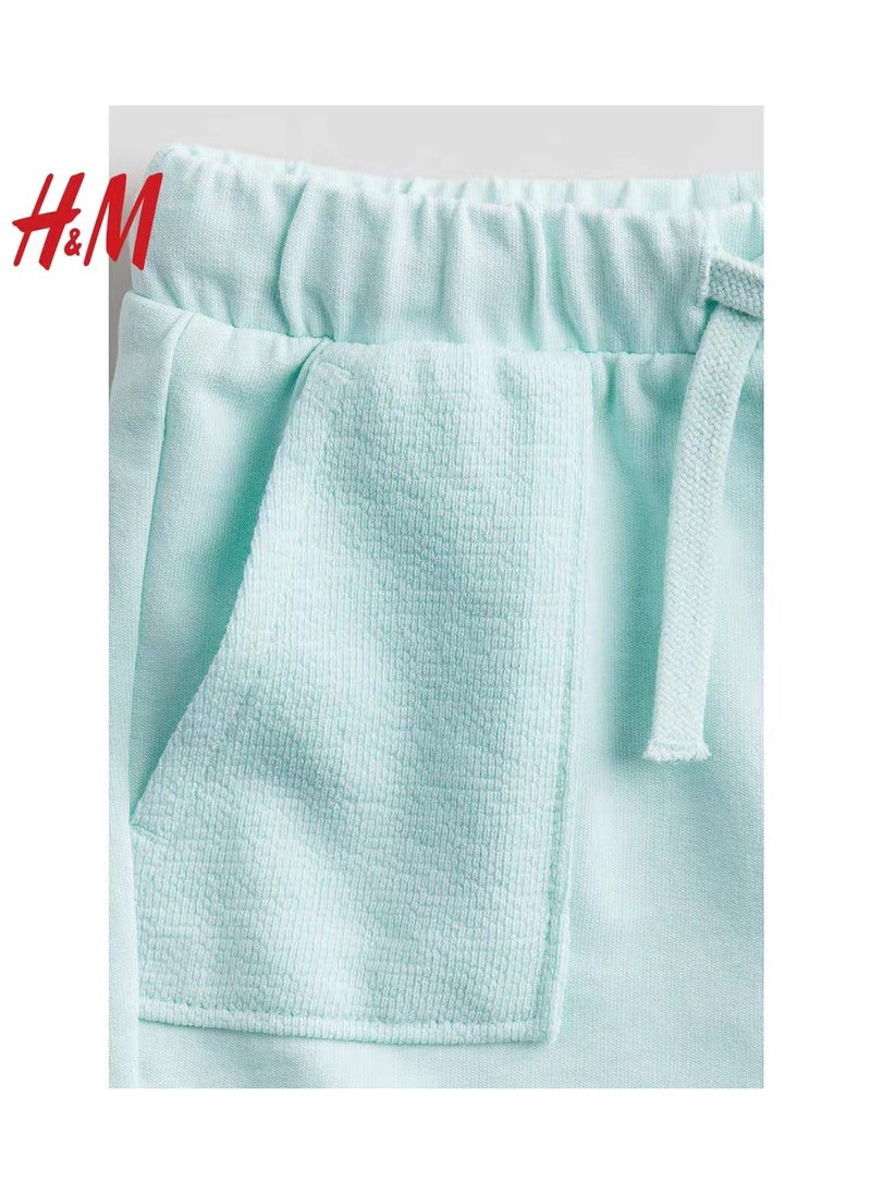 HM Children's Summer Cotton Casual Simple Elastic Waist Comfortable Casual Pants