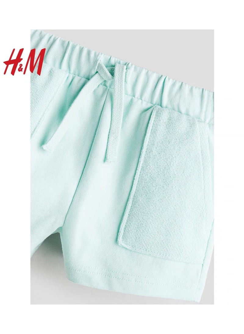 HM Children's Summer Cotton Casual Simple Elastic Waist Comfortable Casual Pants