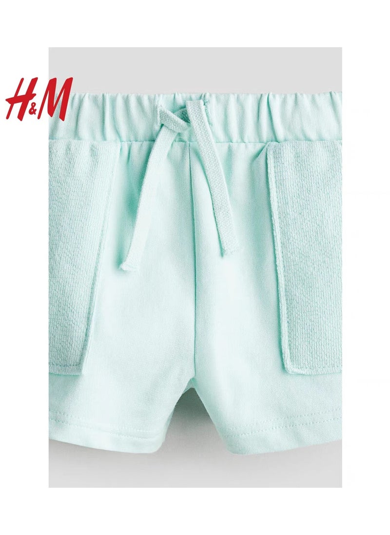 HM Children's Summer Cotton Casual Simple Elastic Waist Comfortable Casual Pants