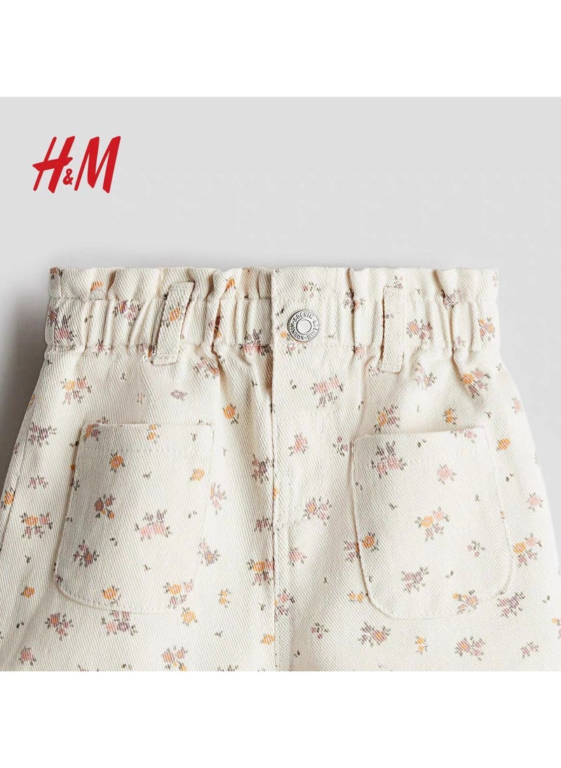 HM Children's Summer Cotton Casual Simple Elastic Waist Comfortable Casual Pants