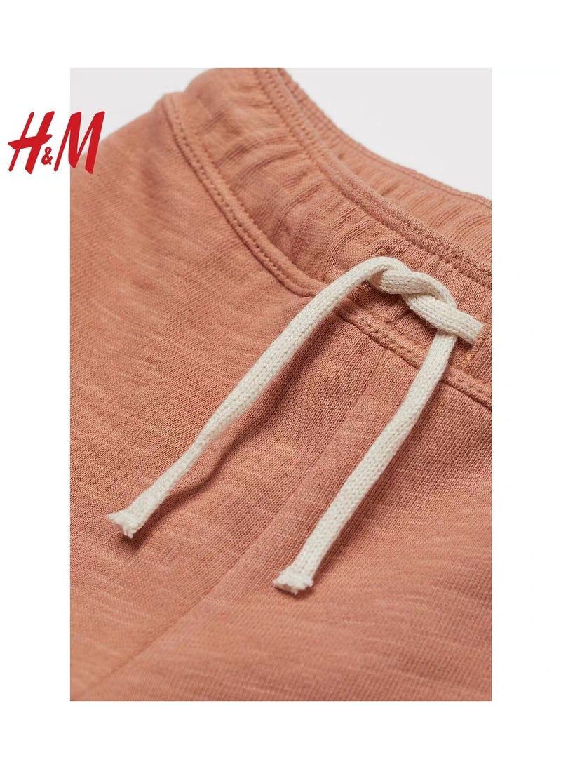 HM Children's Summer Cotton Casual Simple Elastic Waist Comfortable Casual Pants