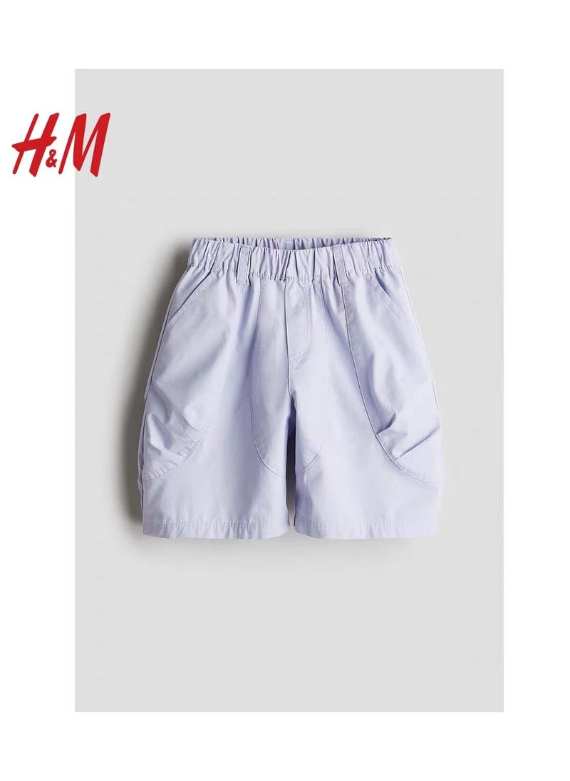 HM Children's Summer Cotton Casual Simple Elastic Waist Comfortable Casual Pants