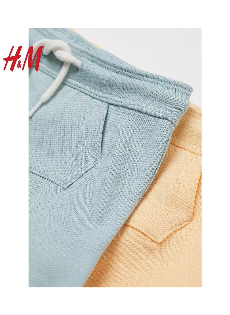 HM Children's Summer Cotton Casual Simple Elastic Waist Comfortable Casual Pants