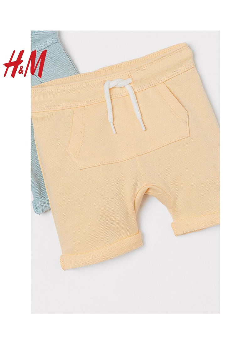 HM Children's Summer Cotton Casual Simple Elastic Waist Comfortable Casual Pants