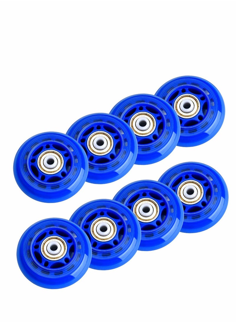 8 Pack 64mm, 82A/84A Inline Skate Wheels with ABEC-7 Bearing, Indoor/Outdoor Roller Skate Wheels, Roller Blade Skating Wheels, Training Wheels for Scooters,Beginner  Roller Blades Replacement Wheel