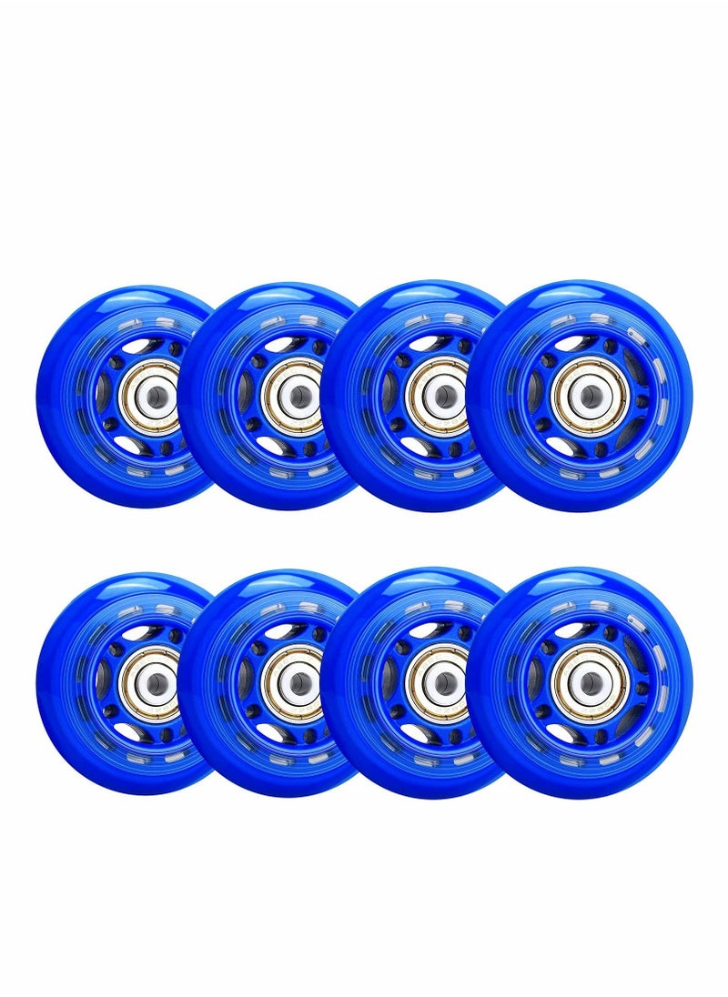 8 Pack 64mm, 82A/84A Inline Skate Wheels with ABEC-7 Bearing, Indoor/Outdoor Roller Skate Wheels, Roller Blade Skating Wheels, Training Wheels for Scooters,Beginner  Roller Blades Replacement Wheel