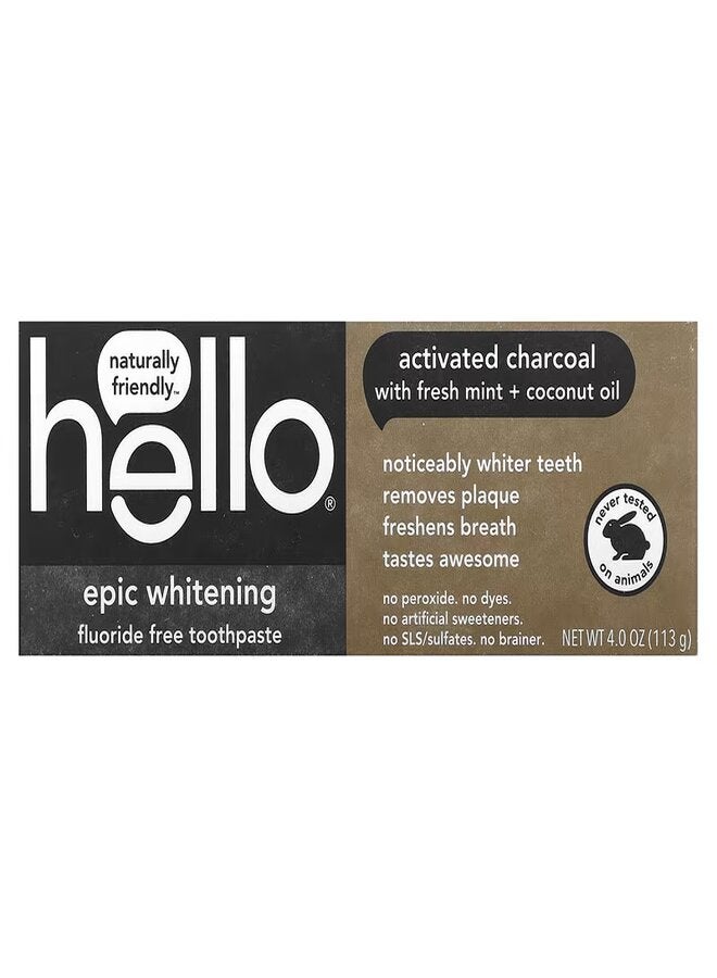 Epic Whitening Toothpaste With Activated Charcoal White 113grams