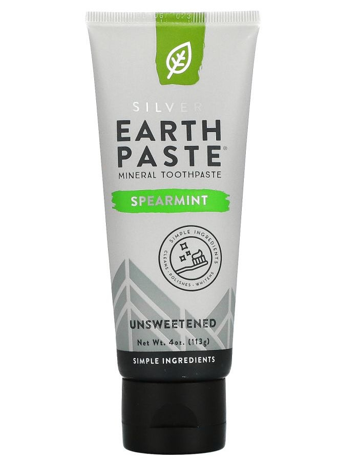 Earthpaste Mineral Toothpaste Unsweetened Spearmint 4 oz (113 g)