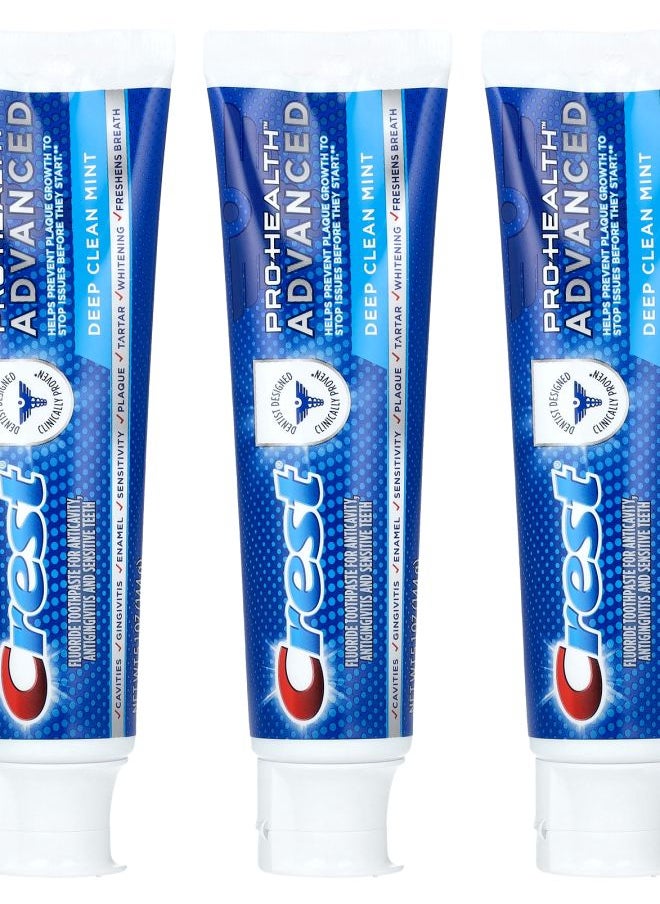 Pro-Health Advanced Fluoride Toothpaste Deep Clean Mint 3 Pack 5.1 oz (144 g) Each