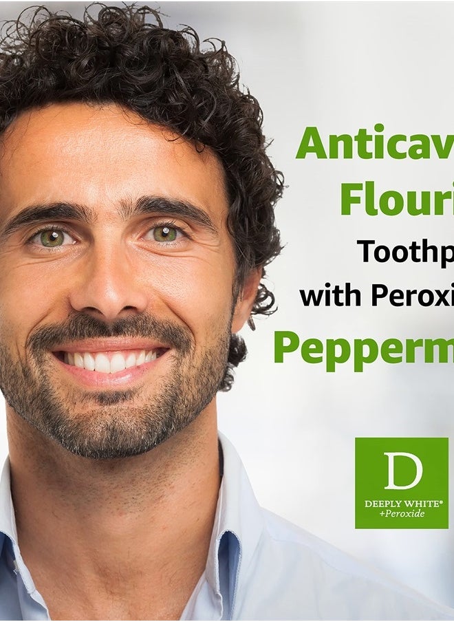 Rembrandt Deeply White + Peroxide Whitening Toothpaste, Peppermint Flavor, 3.5-Ounce (Pack of 2) (Packaging may Vary)