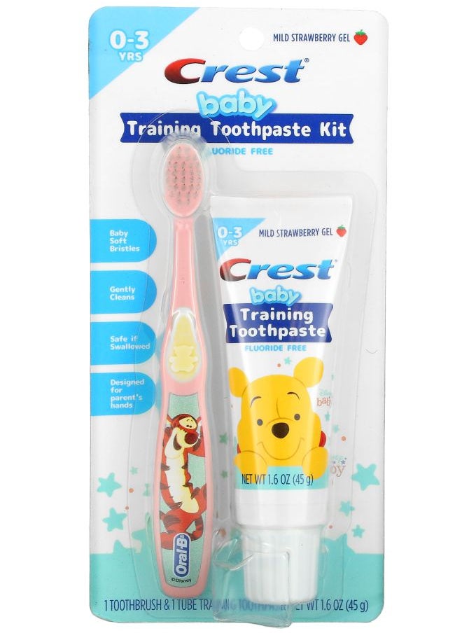 Baby Training Toothpaste Kit Soft 0-3 Years Winnie the Pooh Mild Strawberry 1 Kit