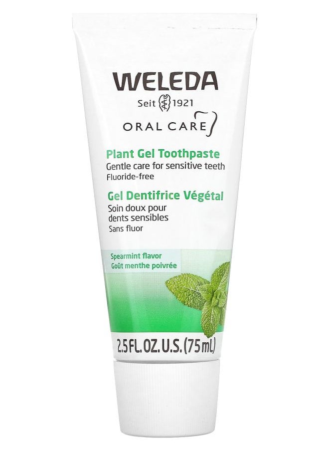 Oral Care Plant Gel Toothpaste Fluoride Free Spearmint 2.5 fl oz (75 ml)