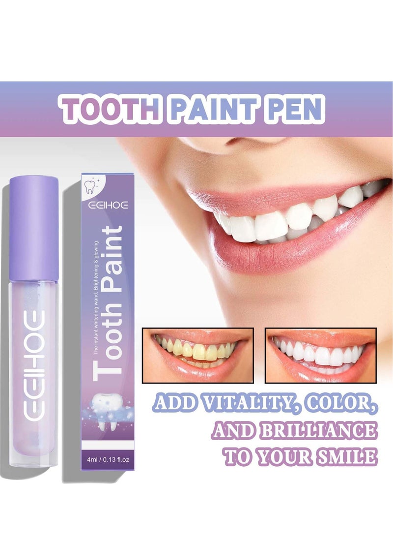 Tooth Gloss, 2 Pcs Purple Teeth Whitening, Tooth Stain Removal, for Tooth Stain Removal, Instant Gloss Results, Fast Removes Years of Stains