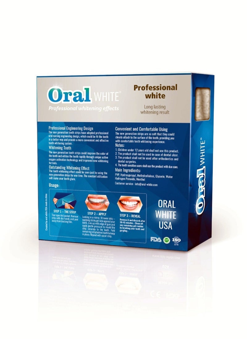 ORAL WHITE Professional Whitening Strips 40 Strips, 20 Treatment