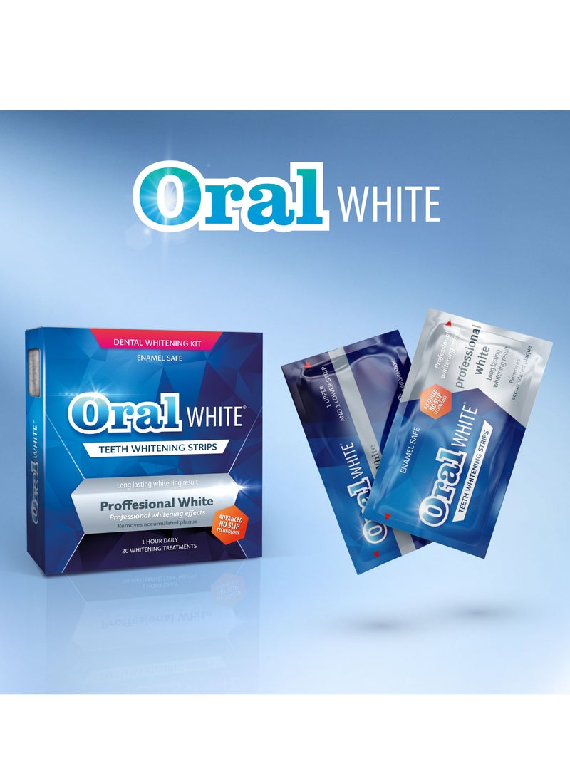 ORAL WHITE Professional Whitening Strips 40 Strips, 20 Treatment