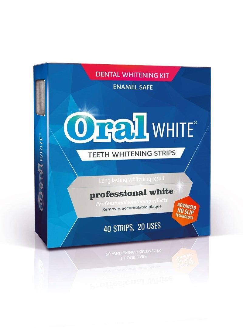 ORAL WHITE Professional Whitening Strips 40 Strips, 20 Treatment