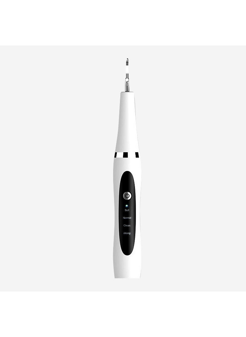 Ultrasonic Tooth Cleaner Home Oral Care Black and White (ultrasonic 3-speed adjustment +2 tooth cleaning heads and 1 Wrench)