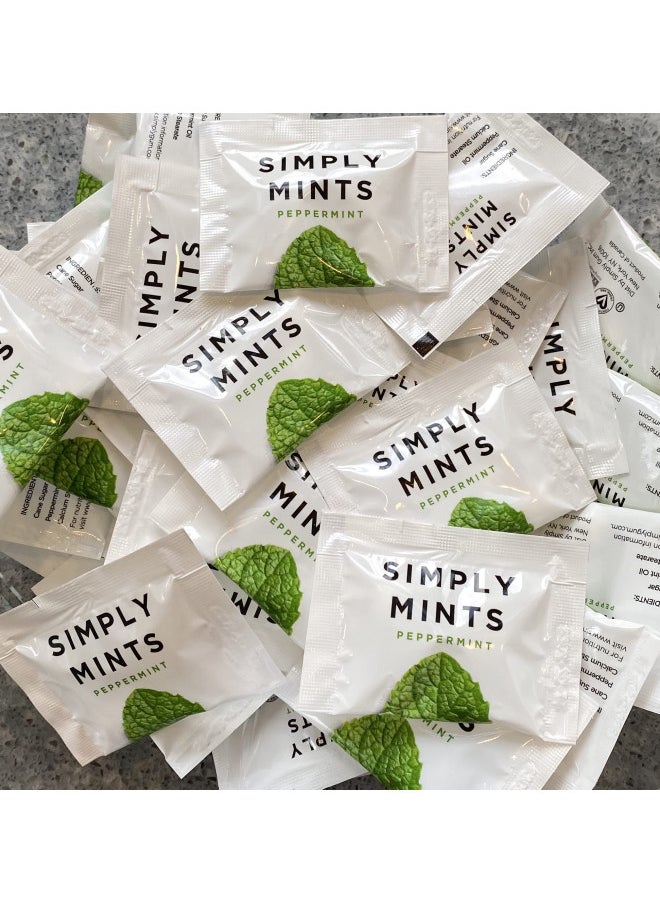 Simply Gum Mints | Individually Wrapped Mints | Peppermint | 50 Pouches | Breath Freshening, Vegan, Non Gmo, Nothing Artificial