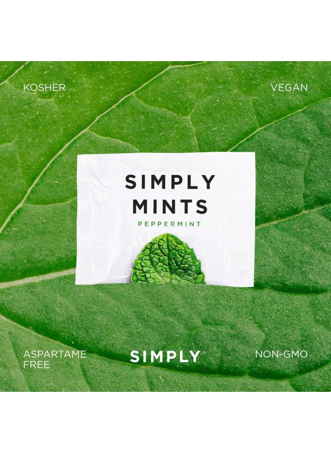 Simply Gum Mints | Individually Wrapped Mints | Peppermint | 50 Pouches | Breath Freshening, Vegan, Non Gmo, Nothing Artificial