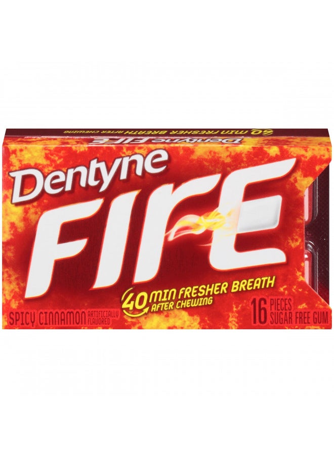 Dentyne Fire Sugar Free Gum Spicy Cinnamon, 16 CT (Pack of 9)