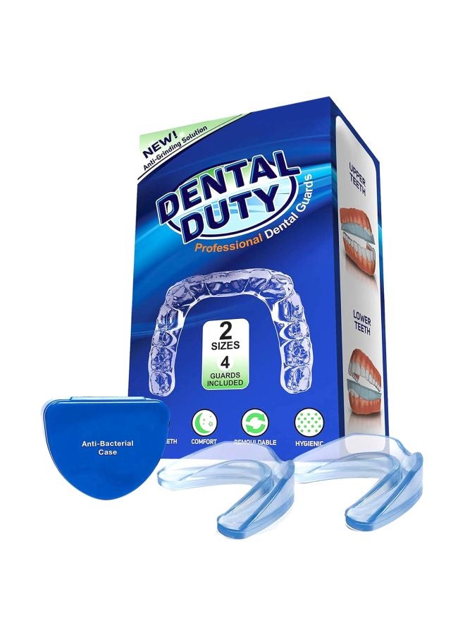 4-Piece Professional Mouth Guard Set Clear/Blue