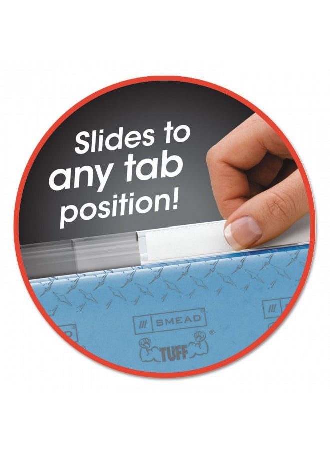 Smead Easy Slide Tab, 1/3-Cut, Clear, 18 Per Pack (64626)