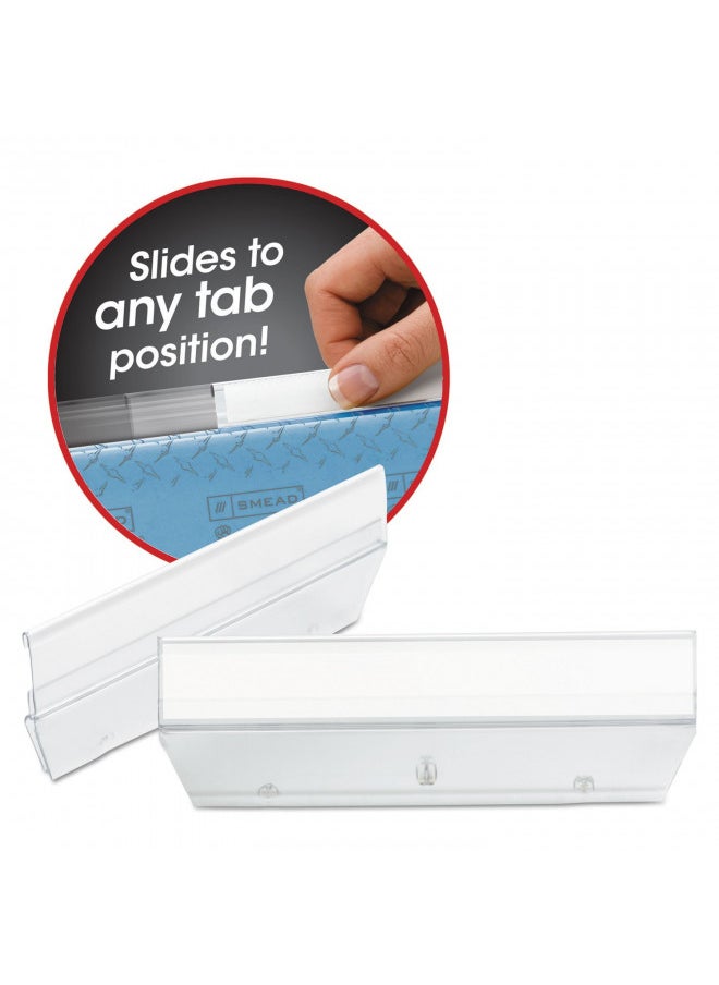 Smead Easy Slide Tab, 1/3-Cut, Clear, 18 Per Pack (64626)