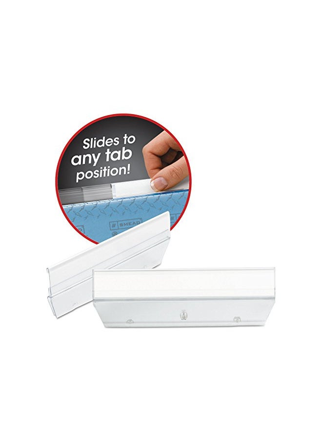 Smead Easy Slide Tab, 1/3-Cut, Clear, 18 Per Pack (64626)