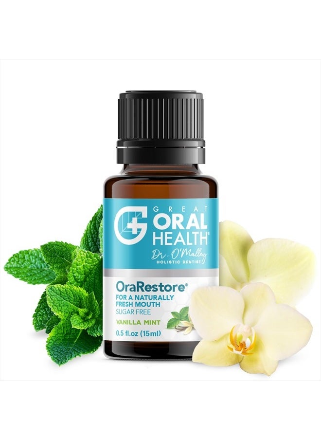 OraRestore Bad Breath Treatment for Adults Halitosis: Dentist Formulated Oral Rinse Concentrate Tooth Oil Liquid Toothpaste, Fresh Breath Mouthwash for Dry Mouth, Oral Care, Healthy Gums & Teeth 15ml