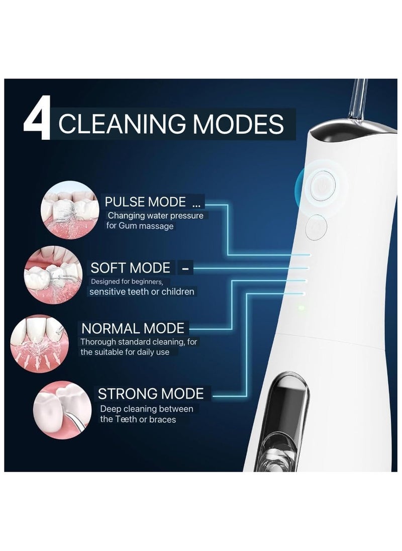 Water Flosser, Portable Rechargeable Water Flosser for Teeth, Ultrasonic Microbubble Cordless Oral Irrigator, IPX 7 Waterpfoof, 5 Nozzle Tips With 4 Different Water Modes, 300ML Water Flosser.