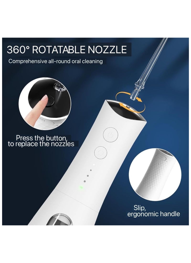 Water Flosser, Portable Rechargeable Water Flosser for Teeth, Ultrasonic Microbubble Cordless Oral Irrigator, IPX 7 Waterpfoof, 5 Nozzle Tips With 4 Different Water Modes, 300ML Water Flosser.