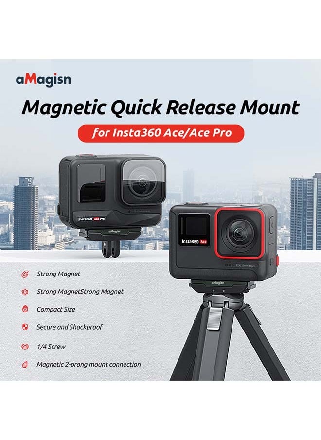 Premium Metal Magnetic Quick Release Accessory For Insta360 Ace Pro - Essential For Insta360 Ace Metal Magnetic Quick Disassembly Action Cameras (Acepro Metal Quick Release + Upper Cover)