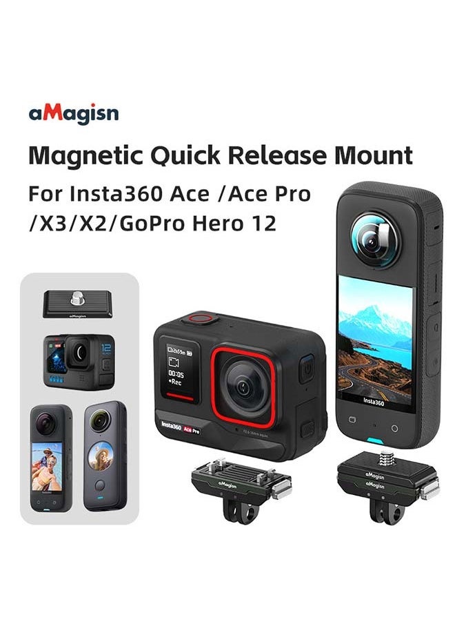 Premium Metal Magnetic Quick Release Accessory For Insta360 Ace Pro - Essential For Insta360 Ace Metal Magnetic Quick Disassembly Action Cameras (Acepro Metal Quick Release + Upper Cover)