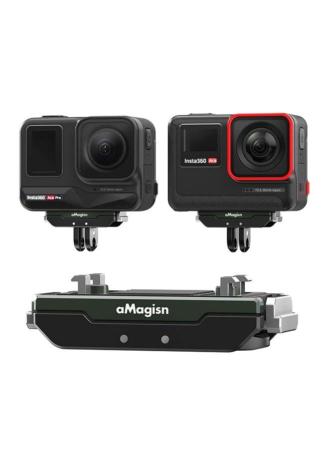 Premium Metal Magnetic Quick Release Accessory For Insta360 Ace Pro - Essential For Insta360 Ace Metal Magnetic Quick Disassembly Action Cameras (Acepro Metal Quick Release + Upper Cover)