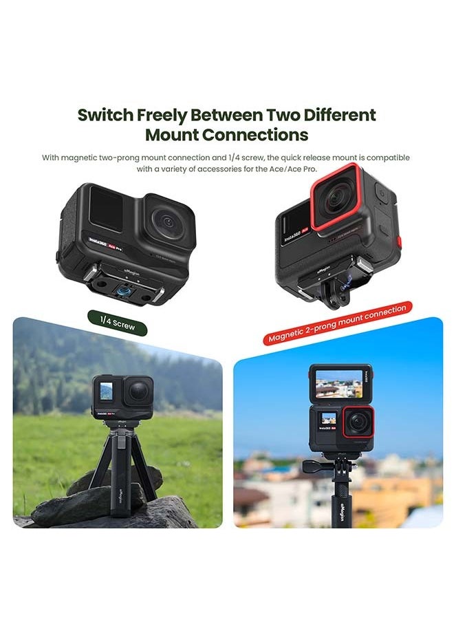 Premium Metal Magnetic Quick Release Accessory For Insta360 Ace Pro - Essential For Insta360 Ace Metal Magnetic Quick Disassembly Action Cameras (Acepro Metal Quick Release + Upper Cover)