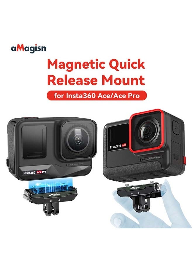 Premium Metal Magnetic Quick Release Accessory For Insta360 Ace Pro - Essential For Insta360 Ace Metal Magnetic Quick Disassembly Action Cameras (Acepro Metal Quick Release + Upper Cover)