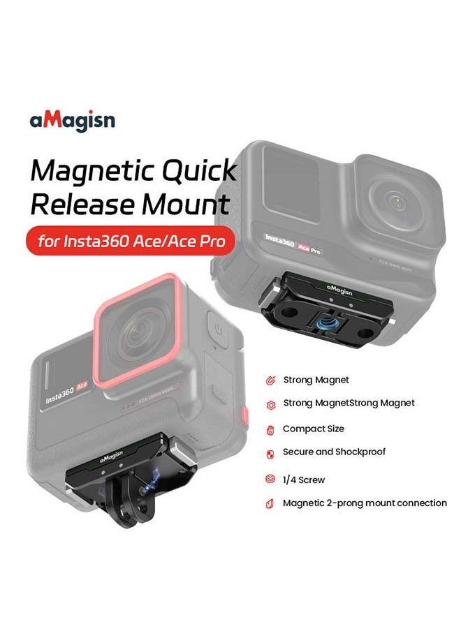 Premium Metal Magnetic Quick Release Accessory For Insta360 Ace Pro - Essential For Insta360 Ace Metal Magnetic Quick Disassembly Action Cameras (Acepro Metal Quick Release + Upper Cover)