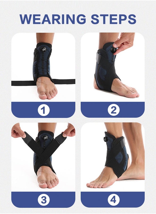 Ankle Support, Ankle Support Protector, Adjust The Tightness Of The Knob Painless Fixation Strong Correction Breathable Fabric For Pain Relief, Recovery And Ankle Injury