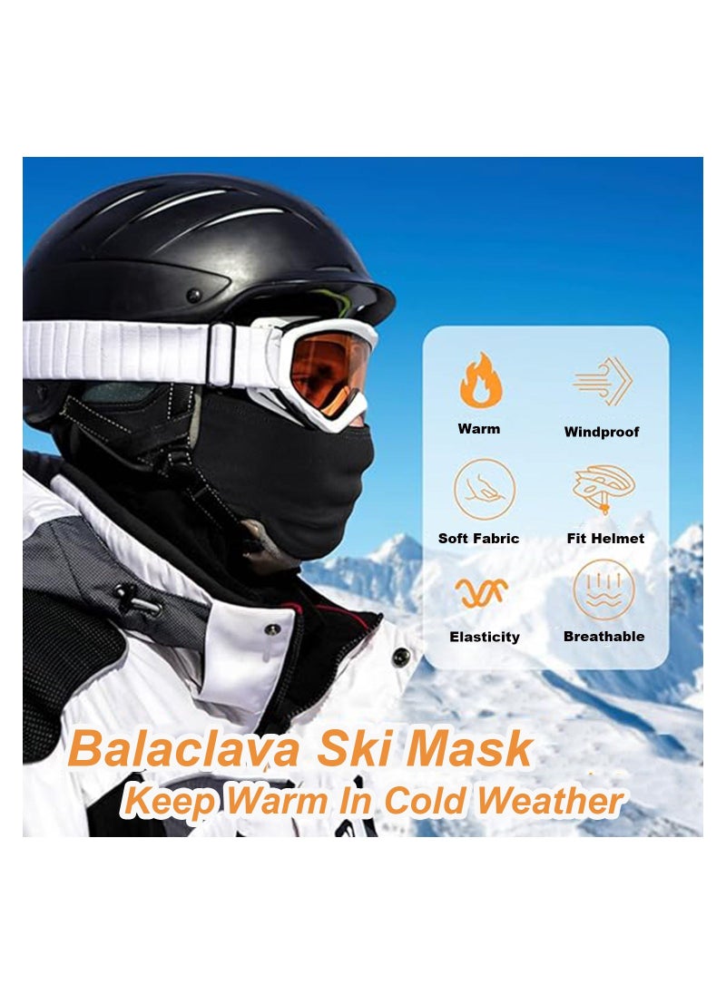 2 PCS Winter Balaclava Ski Mask for Men & Women, Windproof Face Mask Warm Hood for Cold Weather Sking Snowboarding Bicycle Outdoor Sports