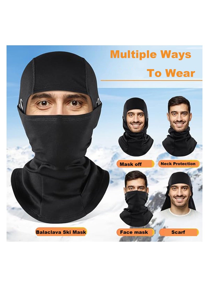 2 PCS Winter Balaclava Ski Mask for Men & Women, Windproof Face Mask Warm Hood for Cold Weather Sking Snowboarding Bicycle Outdoor Sports