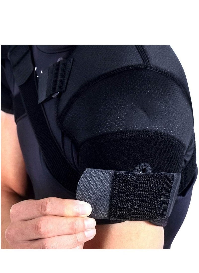 Double Shoulder Support Brace Strap Wrap Neoprene Protector Recovery Shoulder Brace for Men and Women Shoulder Stability Support Brace Adjustable Fit Sleeve Wrap L