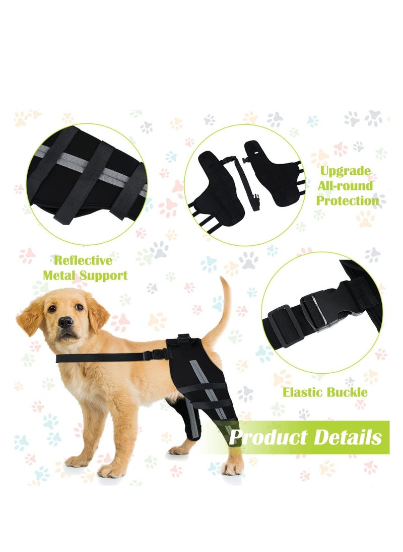 Dog Knee Brace Leg Braces with Metal Hinged Flexible Support and Reflective Seat Belts for Wounds Heals Prevents Injuries Sprains from Arthritis Small