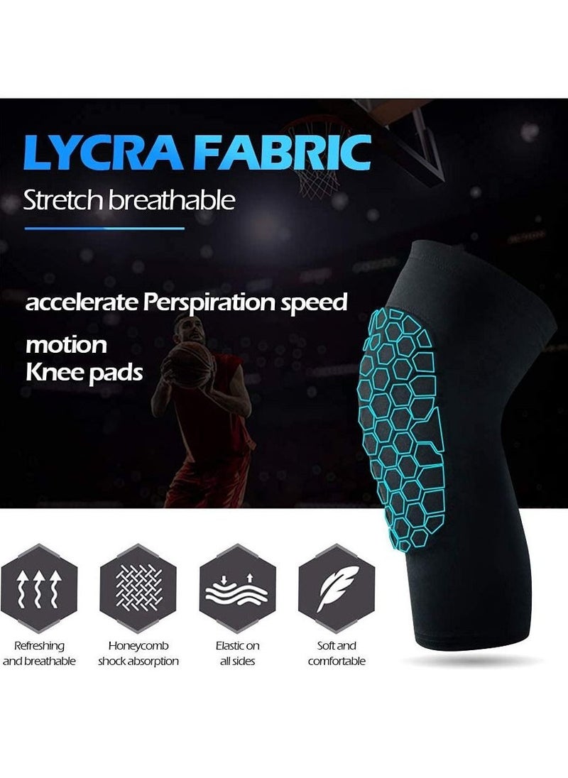 Basketball Volleyball Soccer Impact Knee Pads for Youth and Adults Black L size 1 pair