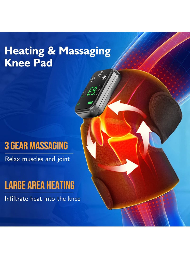 3-in-1 Cordless Knee and Shoulder Massager with Heat and Vibration, Portable Heating Pad for Pain Relief in Knees, Shoulders, and Elbows, Deep Tissue Therapy for Ultimate Comfort