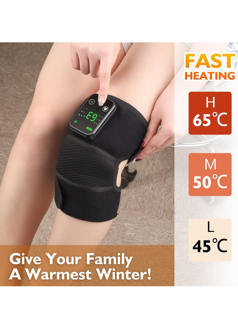 3-in-1 Cordless Knee and Shoulder Massager with Heat and Vibration, Portable Heating Pad for Pain Relief in Knees, Shoulders, and Elbows, Deep Tissue Therapy for Ultimate Comfort