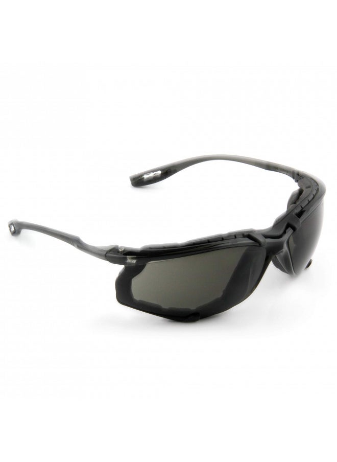 3M Safety Glasses, Virtua CCS, ANSI Z87, Anti-Fog, Gray Lens, Black Frame, Corded Ear Plug Control System, Removable Foam Gasket