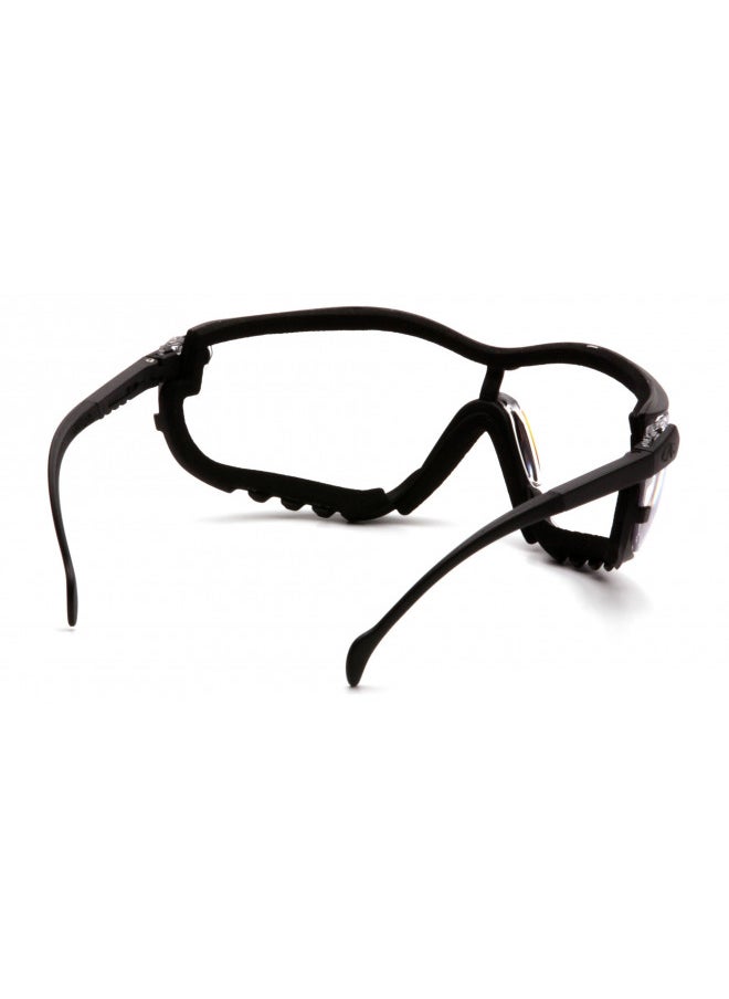 Pyramex V2G Safety Glasses, Black Frame/Clear Anti-Fog Lens